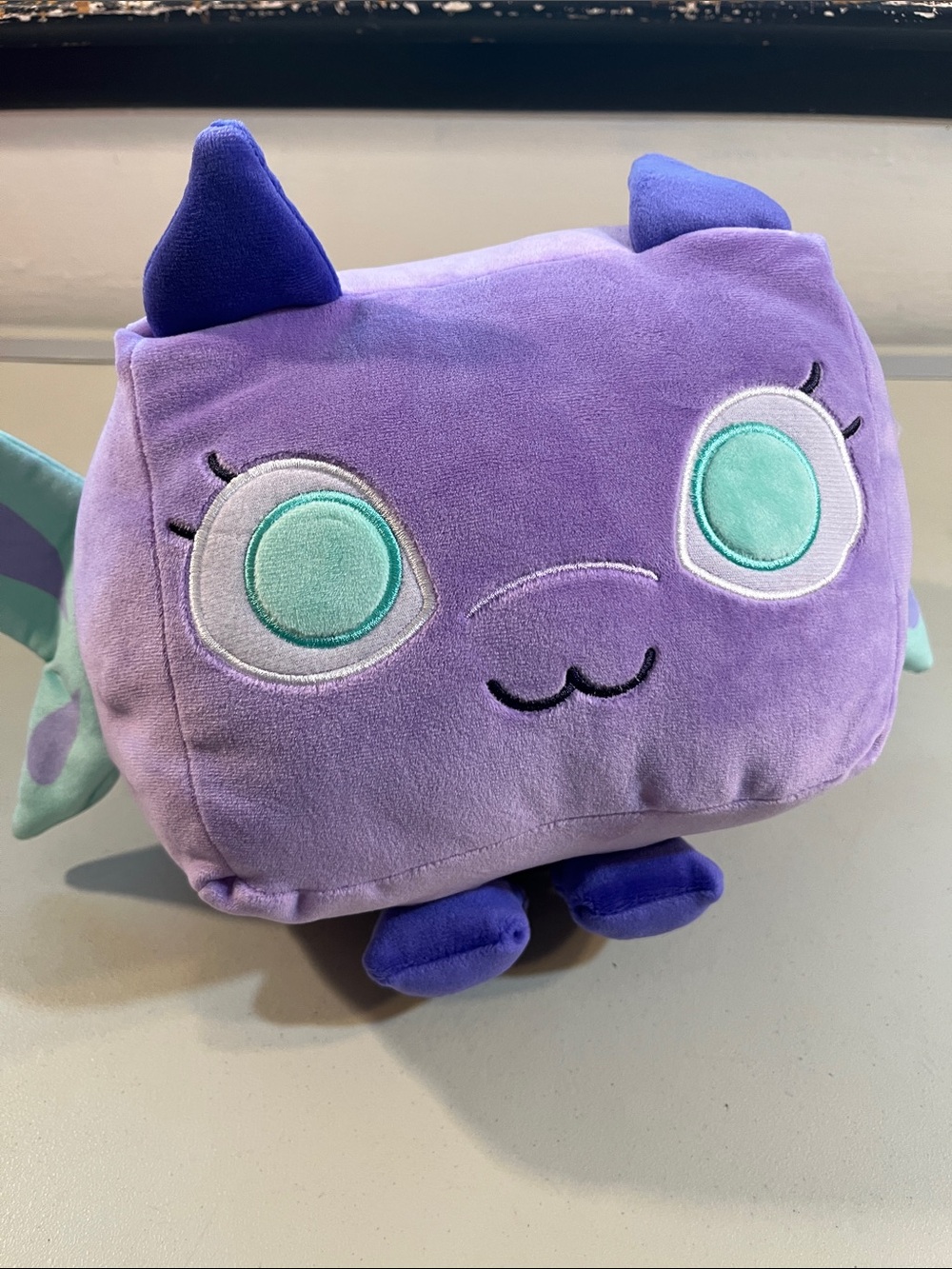 Purple Plush Monster with Mint Eyes - Kids Stuffed Toy